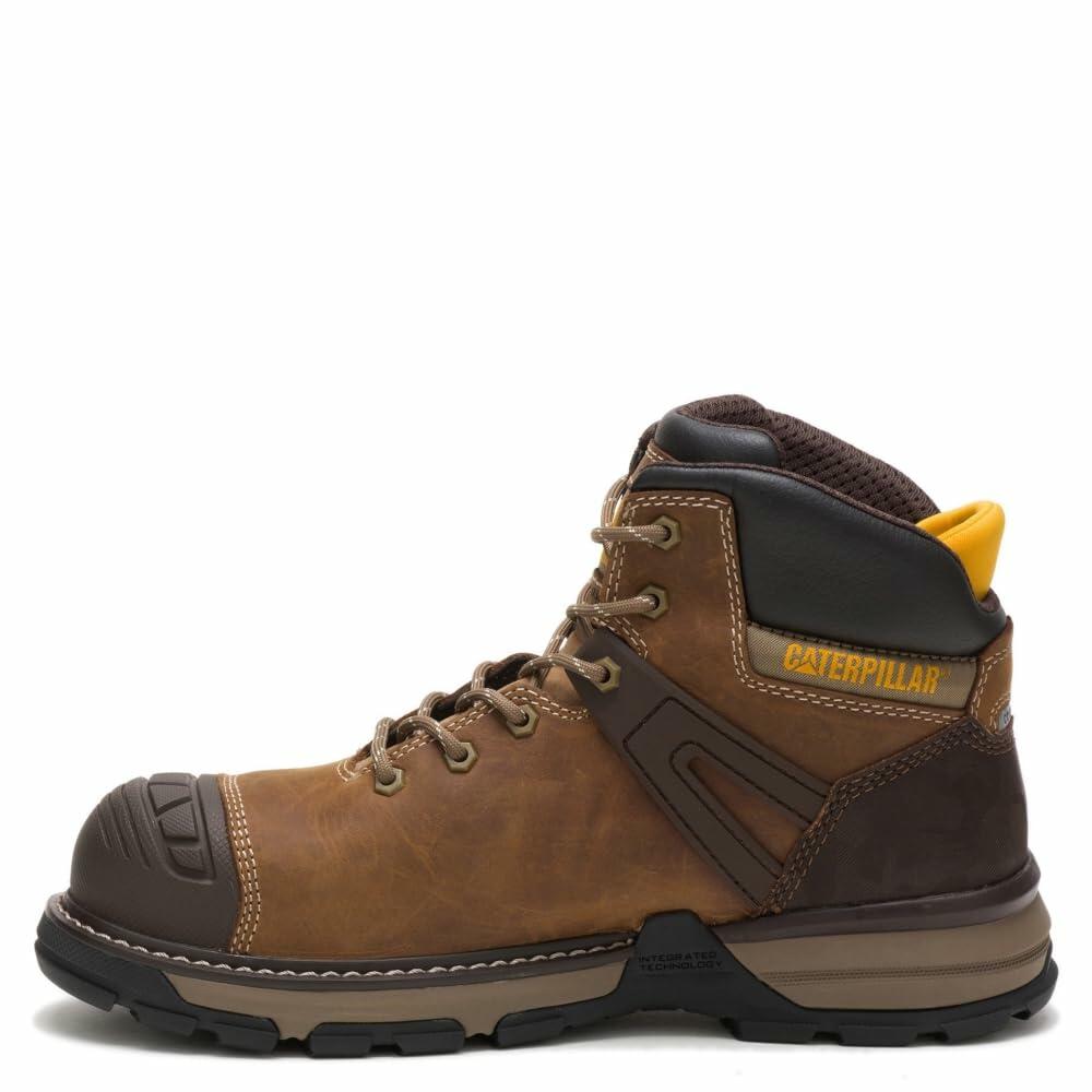Caterpillar Excavator Superlite Waterproof Carbon Composite Toe Work Boot Men Dark Beige
