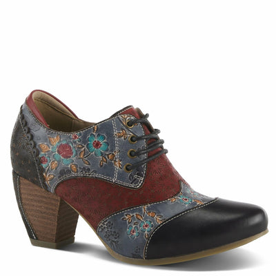 L'Artiste by Spring Step Women's Adelvice-Fleur Oxford Boot, Black Multi, 7.5-8