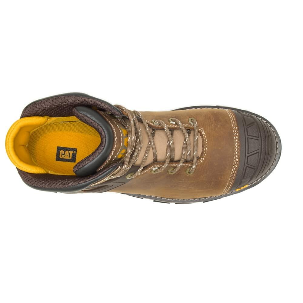 Caterpillar Excavator Superlite Waterproof Carbon Composite Toe Work Boot Men Dark Beige