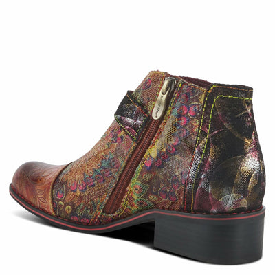 Spring Step L'Artiste Georgiana-Scope Booties for Women - Ankle Boots with Zipper Closure - Hand-Painted Ladies Boots for Outdoor - Camel Multi EU 42 / US 10.5-11