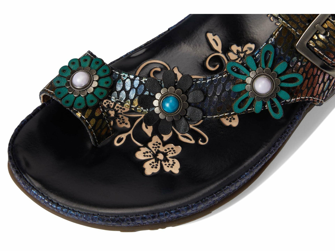 L'Artiste by Spring Step Women's Kindness Sandal, Black Multi, 5