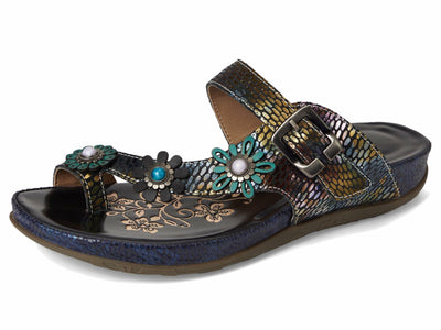 L'Artiste by Spring Step Women's Kindness Sandal, Black Multi, 5