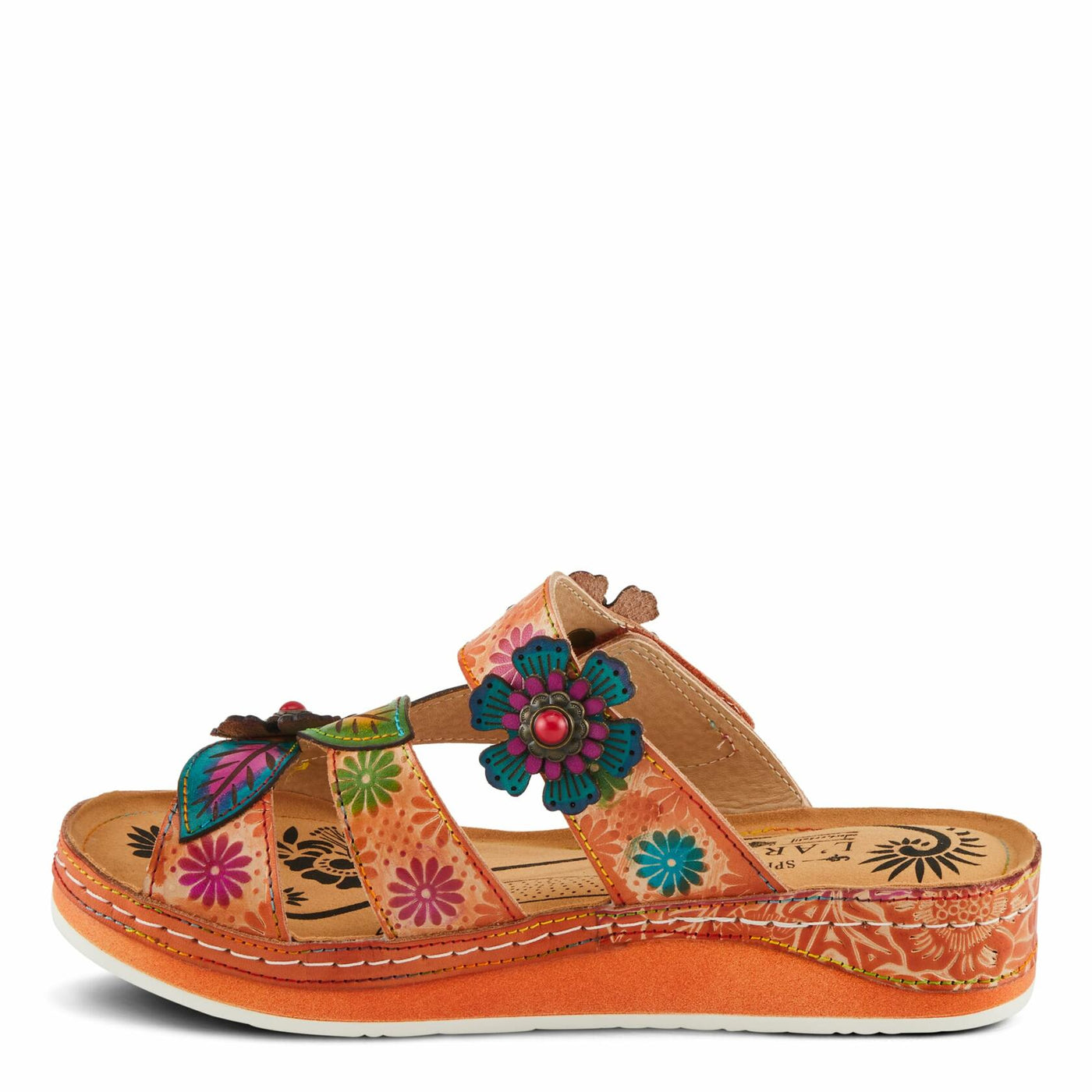 L'Artiste by Spring Step Women's Pillow-Soft Sandal, Peach Multi, 9