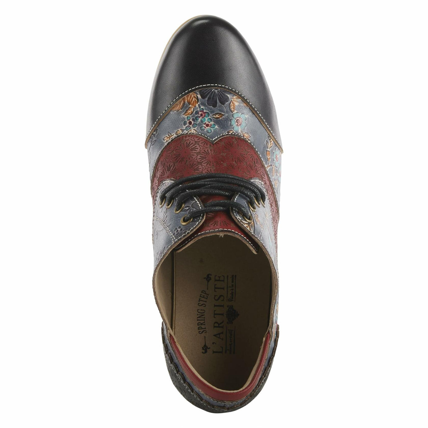 L'Artiste by Spring Step Women's Adelvice-Fleur Oxford Boot, Black Multi, 10.5-11