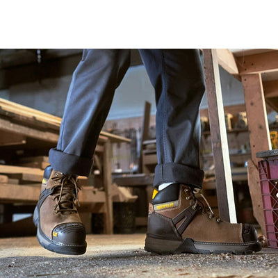 Caterpillar Excavator Superlite Waterproof Carbon Composite Toe Work Boot Men Dark Beige