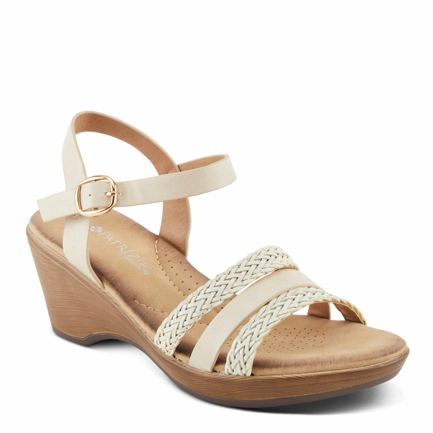 PATRIZIA Women's ZINOVIA Braided Strap Wedge Sandals Bone Multi EU 38 / US 7.5-8