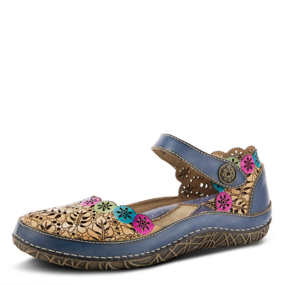 Spring Step L'Artiste Women's Kysandra-Fleur Mary-Jane Shoe Blue Multi EU 41 / US 9.5-10