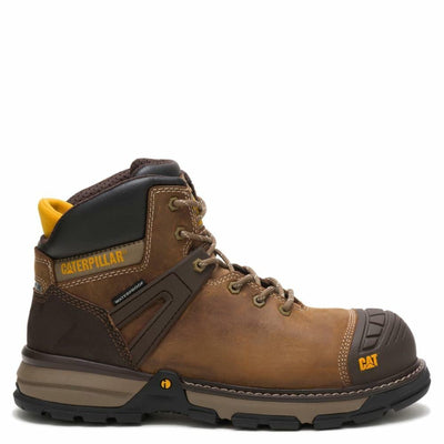 Caterpillar Excavator Superlite Waterproof Carbon Composite Toe Work Boot Men Dark Beige