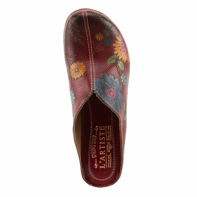L'Artiste by Spring Step Women's Chienti Clog, Red Multi, 7.5-8