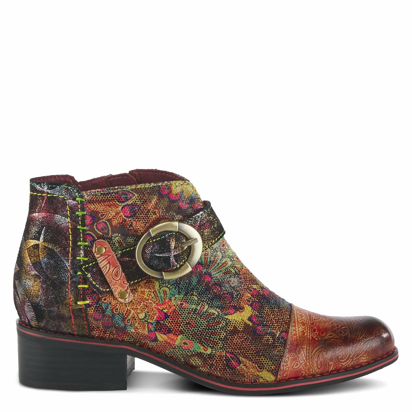 Spring Step L'Artiste Georgiana-Scope Booties for Women - Ankle Boots with Zipper Closure - Hand-Painted Ladies Boots for Outdoor - Camel Multi EU 41 / US 9.5-10