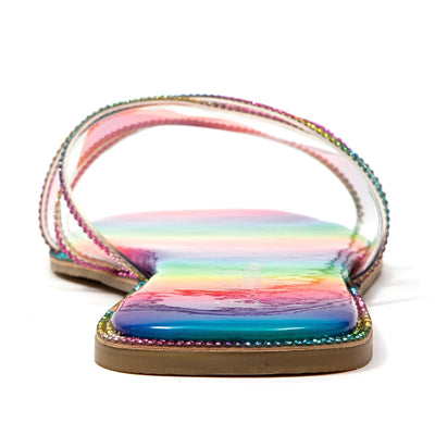 Ninety Union Atlanta Criss Cross Flat Slide With Studded Trim