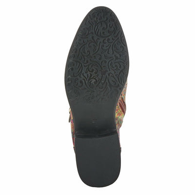 Spring Step L'Artiste Georgiana-Scope Booties for Women - Ankle Boots with Zipper Closure - Hand-Painted Ladies Boots for Outdoor - Camel Multi EU 37 / US 6.5-7