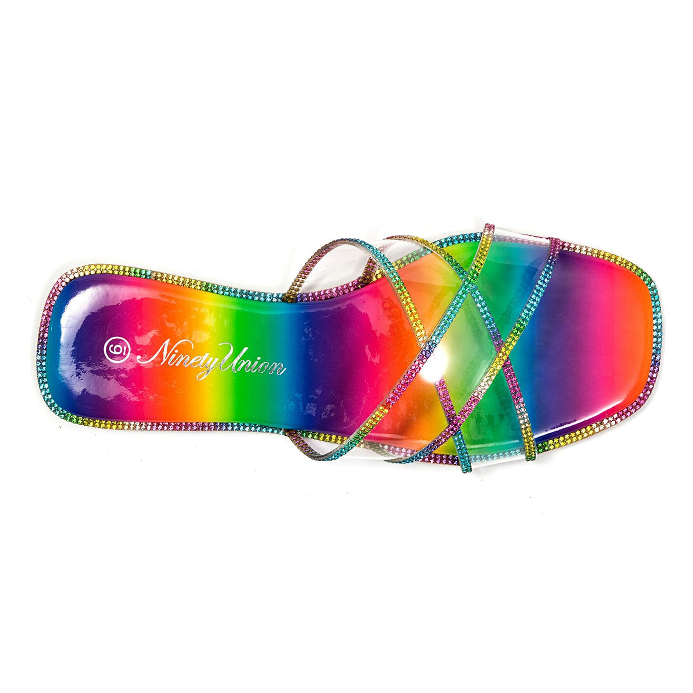 Ninety Union Atlanta Criss Cross Flat Slide With Studded Trim