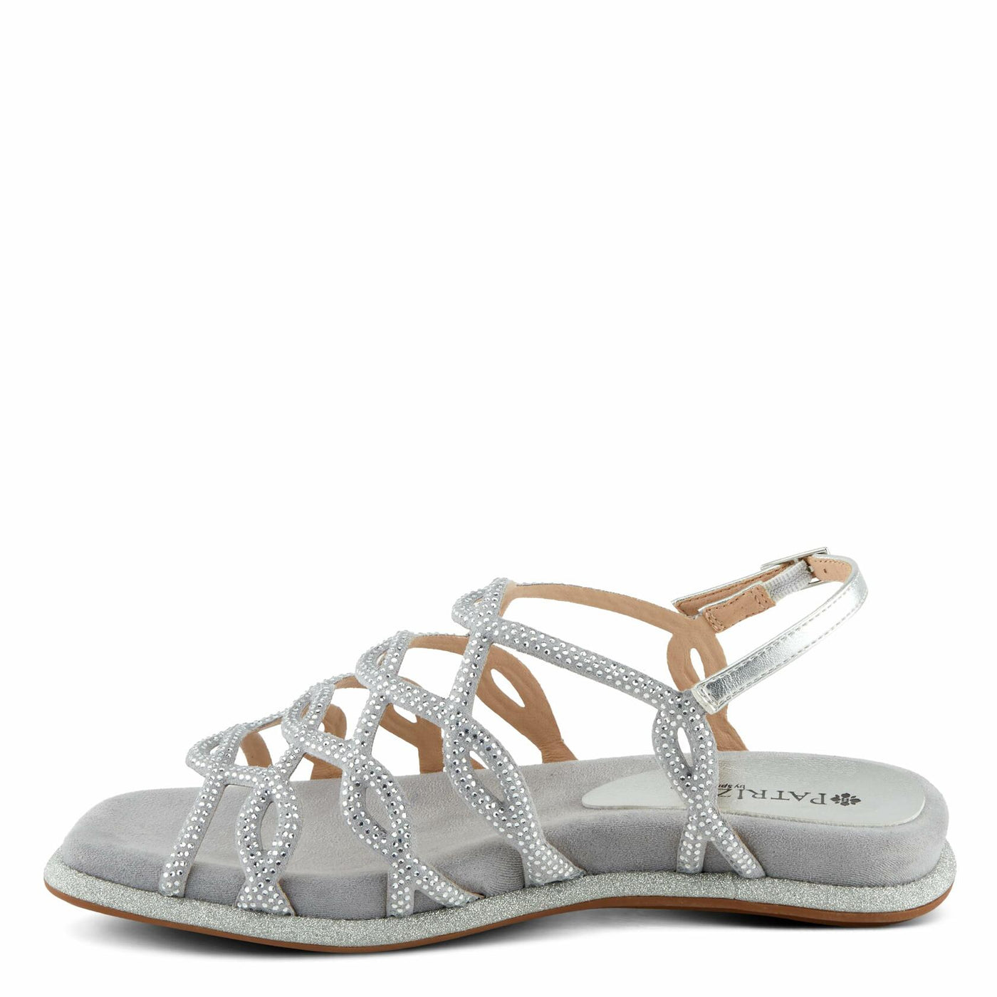 PATRIZIA Women's GLAMGLOSS Flat Sandals Silver EU 42 / US 10.5-11