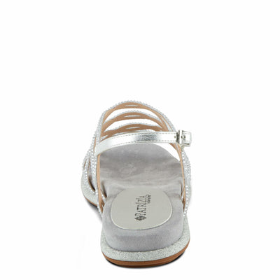 PATRIZIA Women's GLAMGLOSS Flat Sandals Silver EU 42 / US 10.5-11