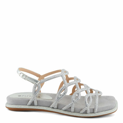 PATRIZIA Women's GLAMGLOSS Flat Sandals Silver EU 42 / US 10.5-11
