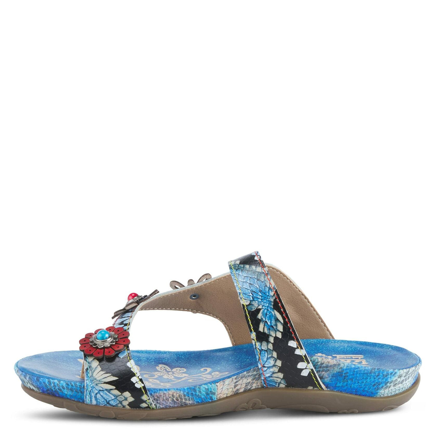 Spring Step L'Artiste Women's Kindness Slide Sandal Blue Multi EU 37 / US 6.5-7