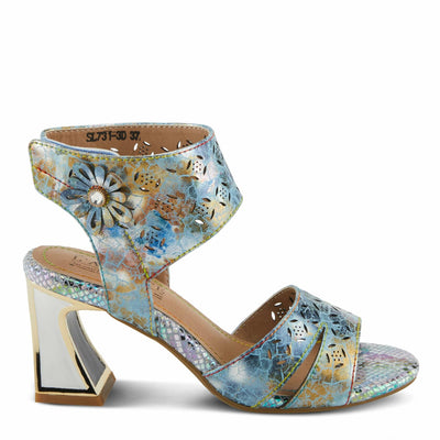 Spring Step L'Artiste Women's POSTER-METAL Metallic Leather Sandals, Artistic Elegance and Modern Design Blue Multi EU 39 / US 8.5