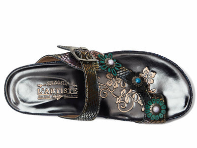 L'Artiste by Spring Step Women's Kindness Sandal, Black Multi, 10.5-11