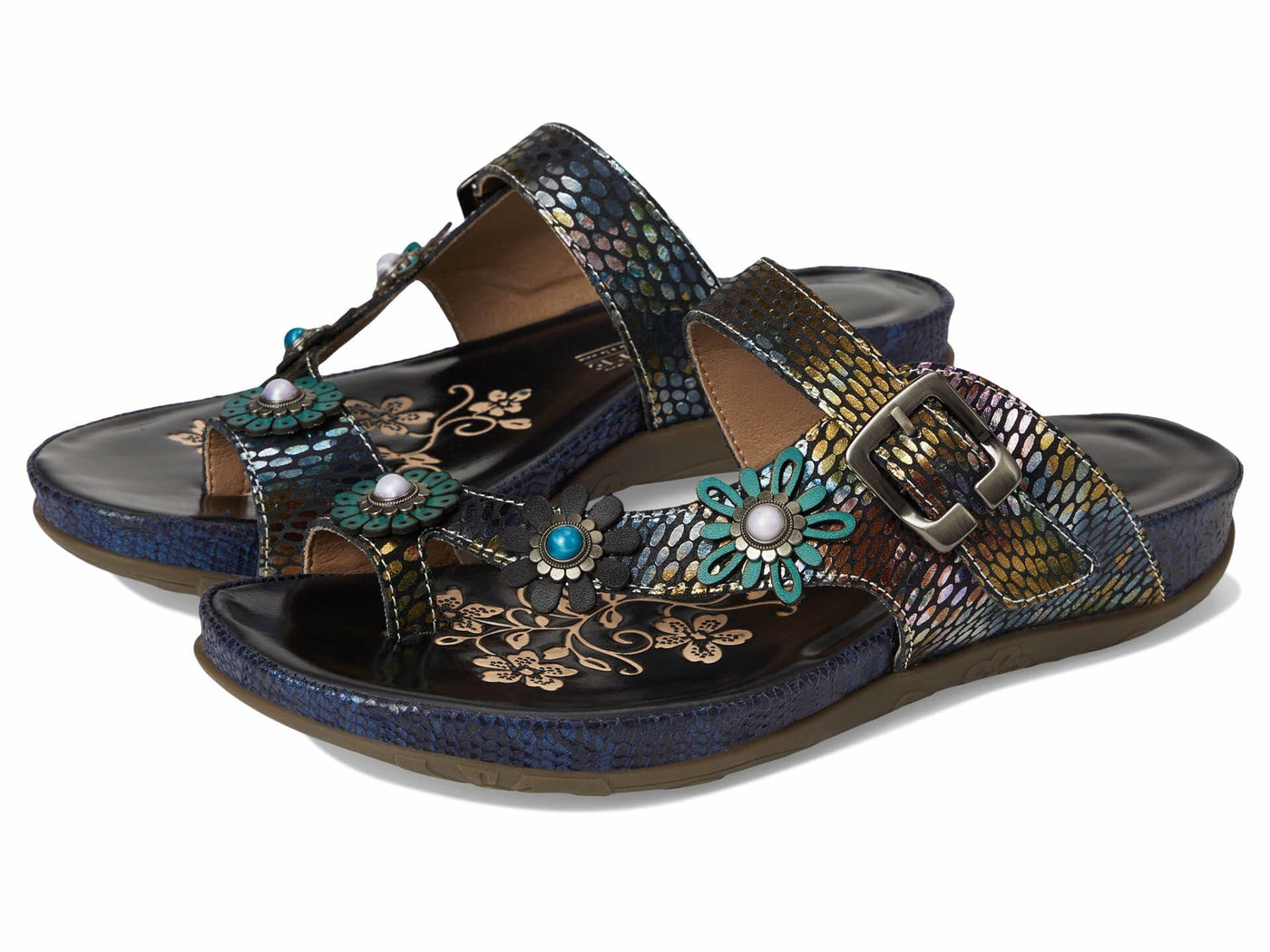 L'Artiste by Spring Step Women's Kindness Sandal, Black Multi, 5.5-6