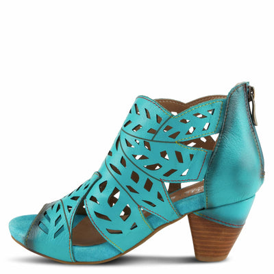 Spring Step L'Artiste Icon Sandals for Women - Ladies Casual Flats Platform Sandal - Hand Painting Summer Shoes for Womens - Turquoise EU 41 / US 9.5-10