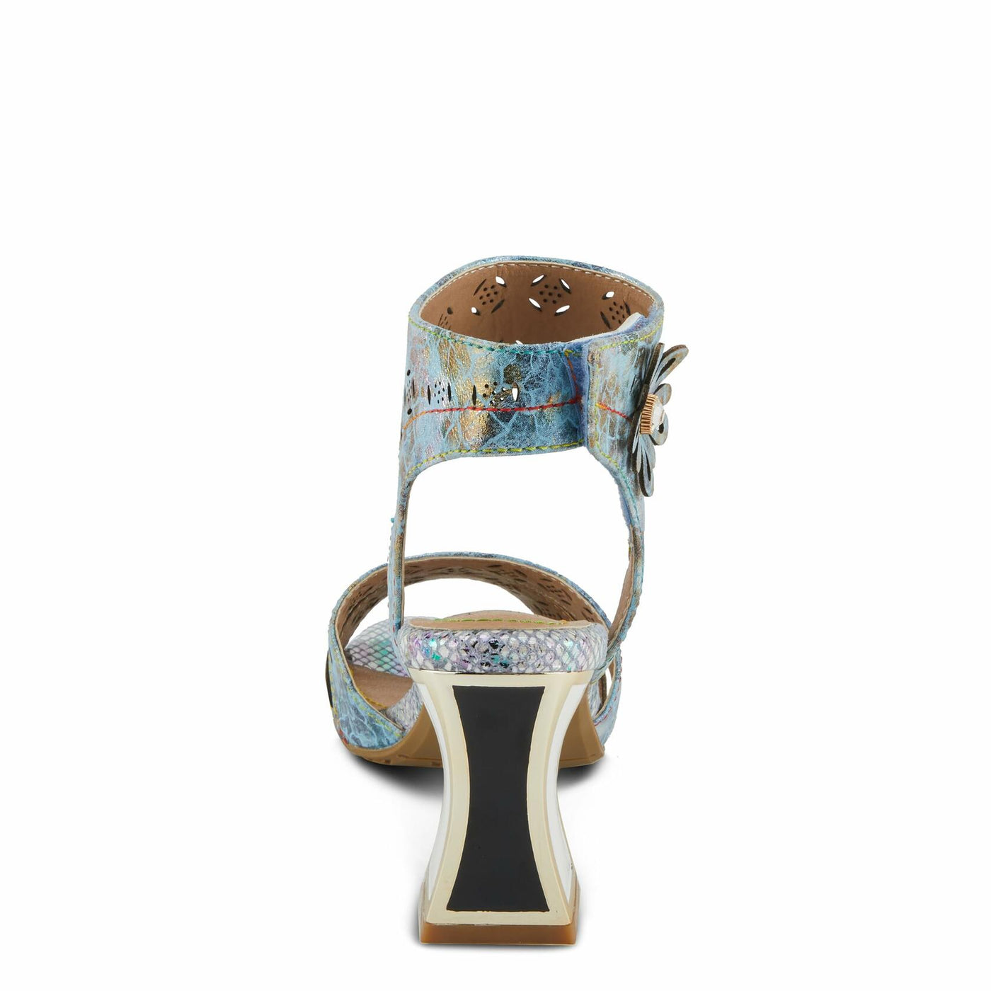 Spring Step L'Artiste Women's POSTER-METAL Metallic Leather Sandals, Artistic Elegance and Modern Design Blue Multi EU 39 / US 8.5