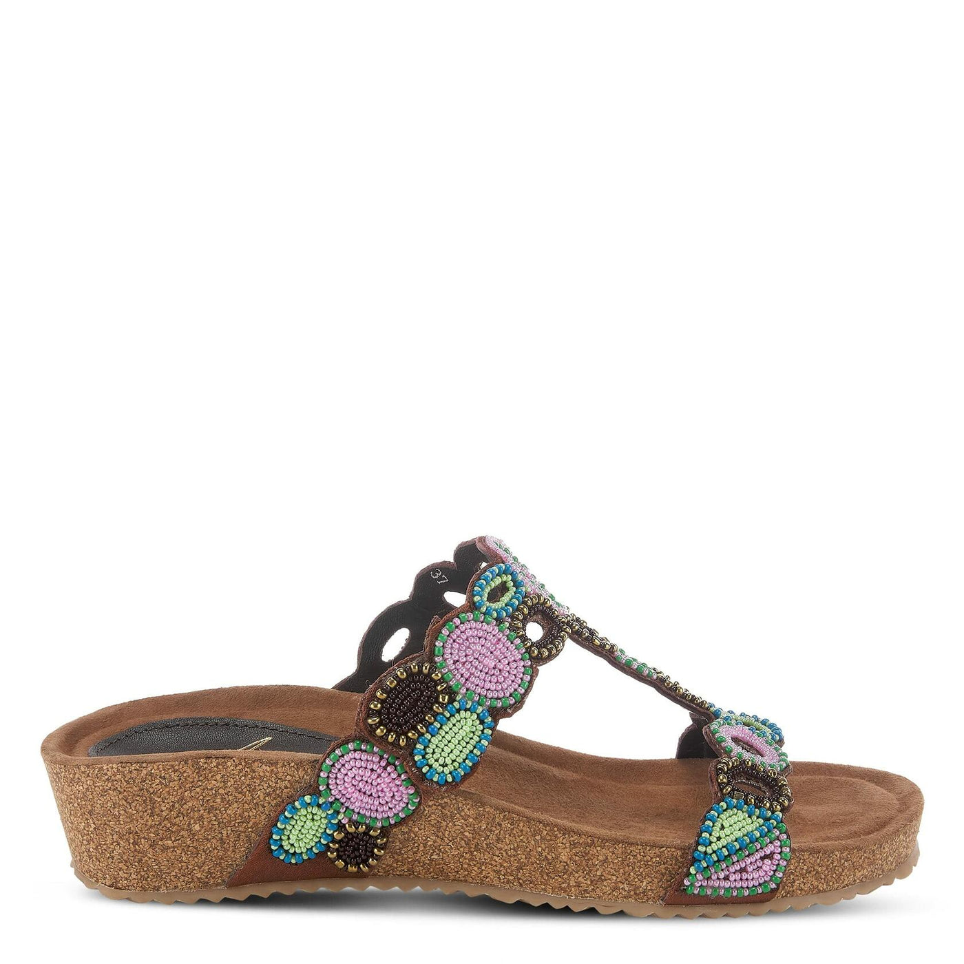 Azura Women's Hopscotch Slide Sandal, Brown Multi, 7.5-8