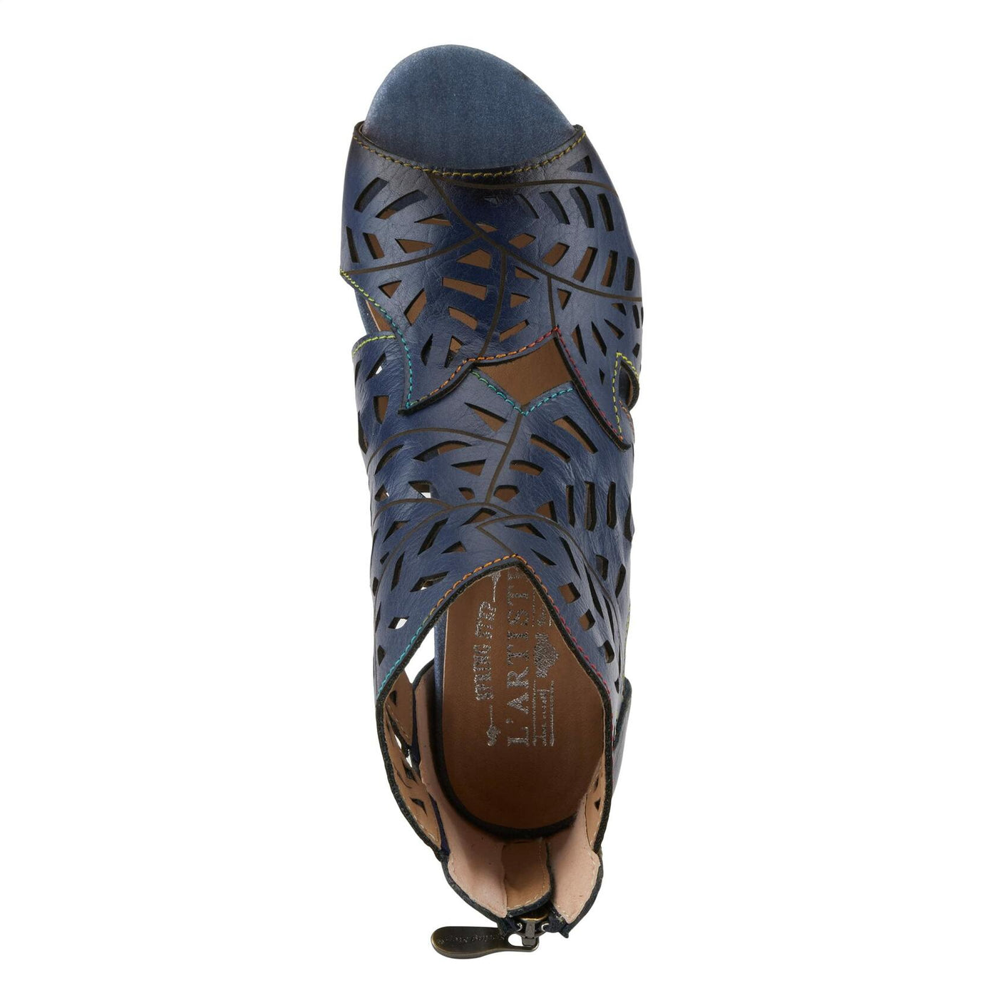 Spring Step L'Artiste Icon Sandals for Women - Ladies Casual Flats Platform Sandal - Hand Painting Summer Shoes for Womens - Navy EU 40 / US 9