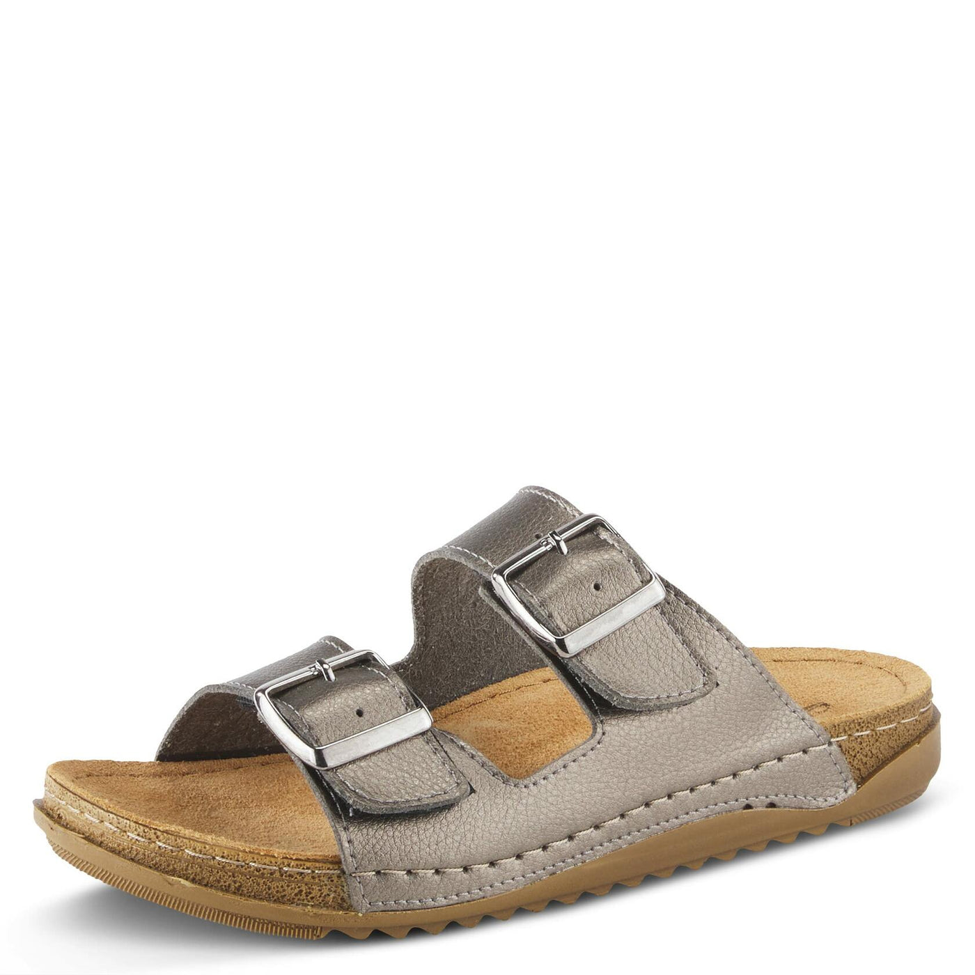 Flexus Women's Abbas Slide Sandal Pewter EU 38 / US 7.5-8