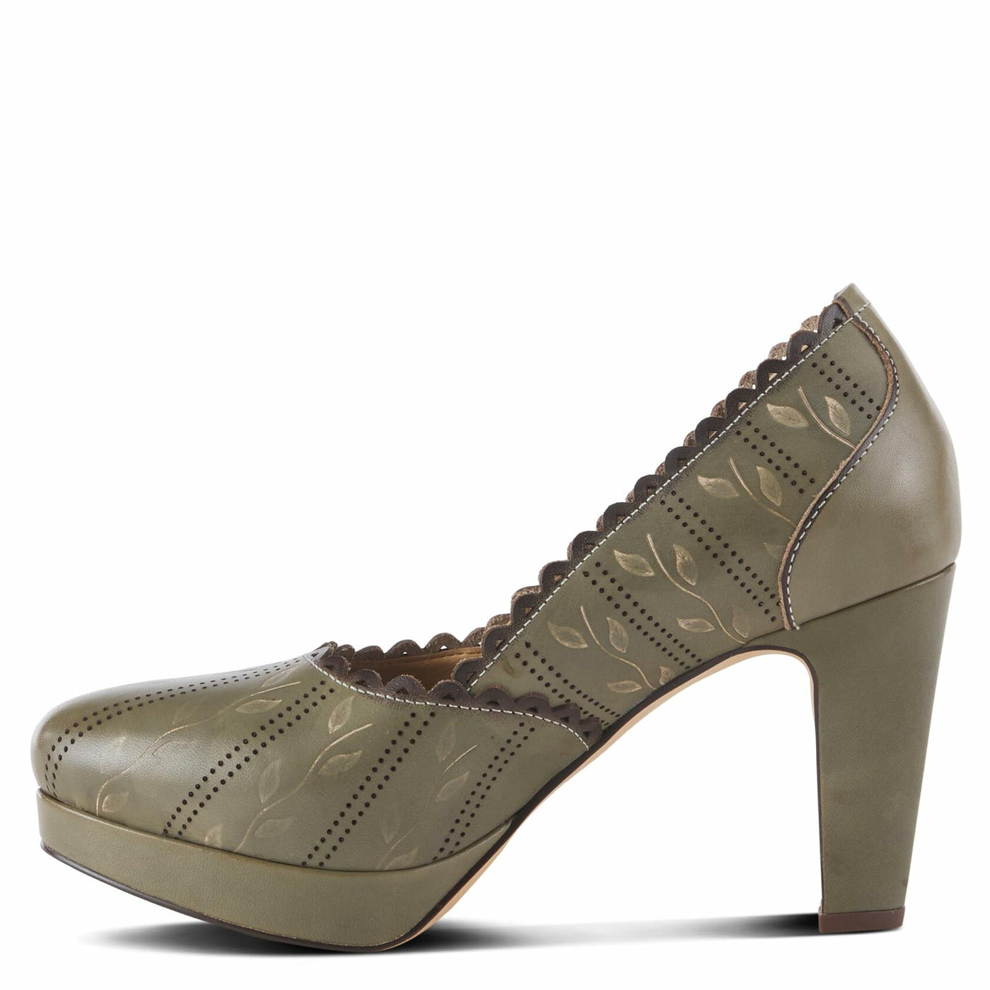 Spring Step L'Artiste Women's Zurisis Leather Heel Olive Green EU 37 / US 6.5-7