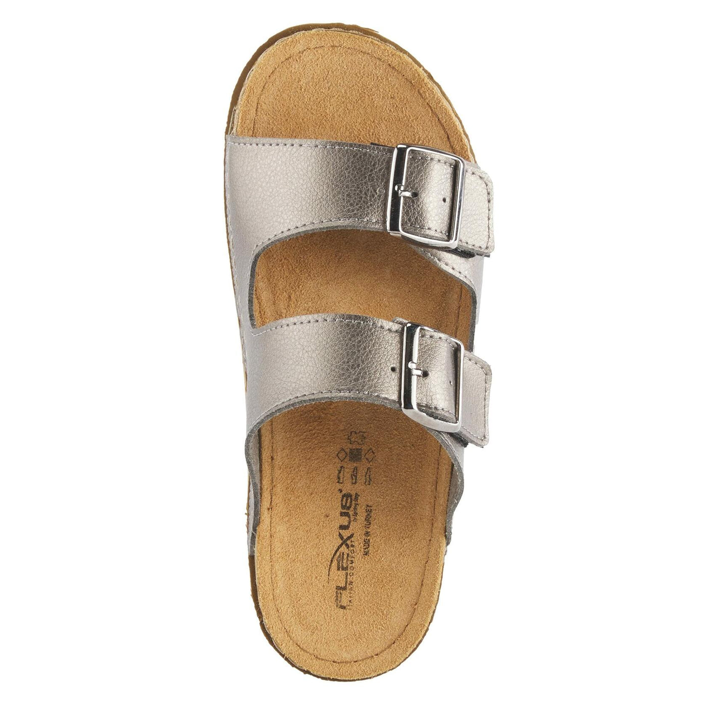 Flexus Women's Abbas Slide Sandal Pewter EU 38 / US 7.5-8