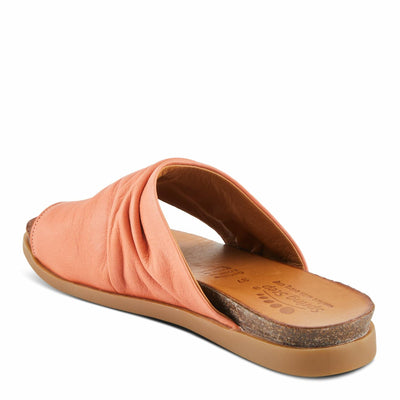 Spring Step BATES Women's Gathered Leather Sandals with Delicate Toe Ring Detail Coral EU 39 / US 8.5