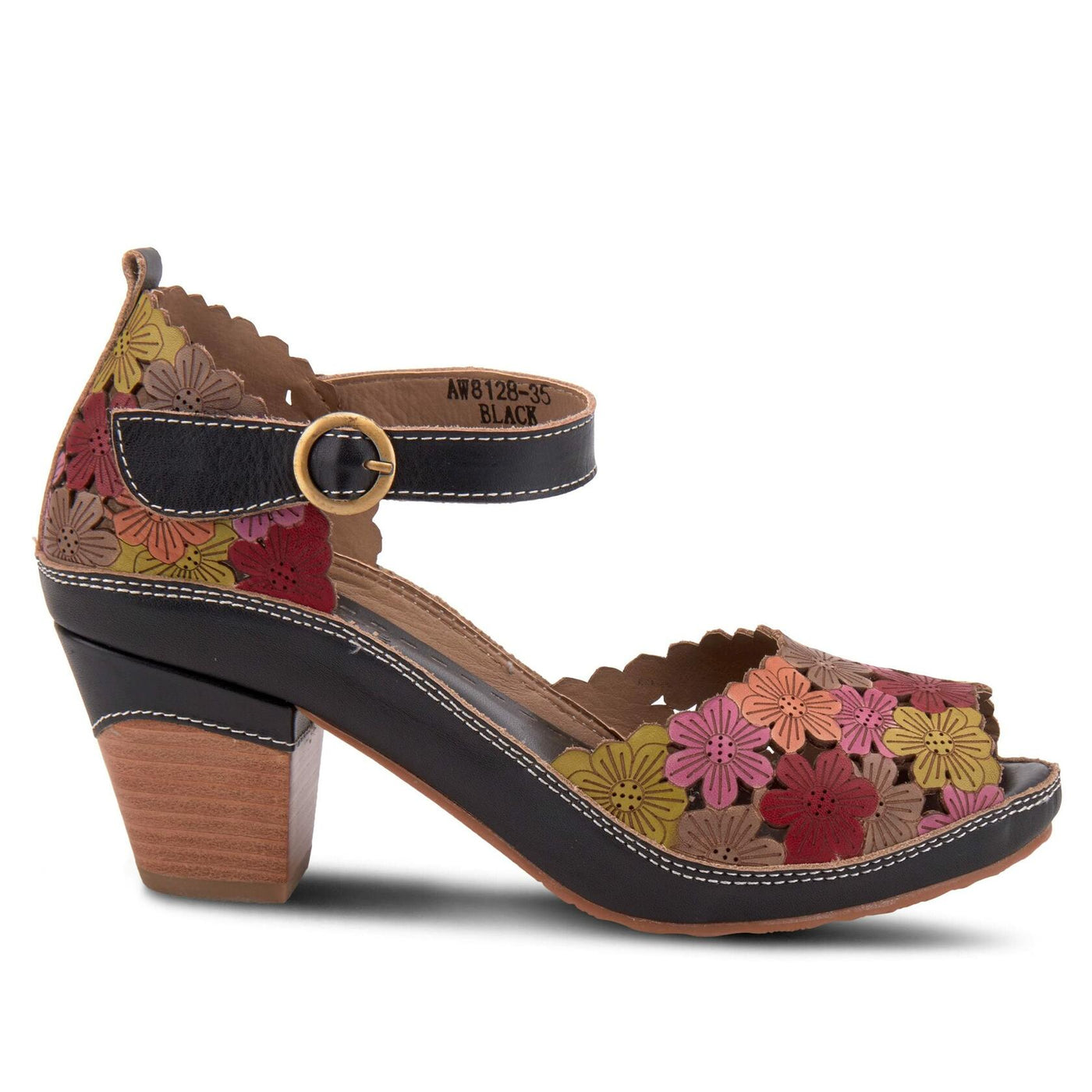 Spring Step L'Artiste Women's Avnia Ankle Strap Shoe Black Multi EU 42 / US 10.5-11