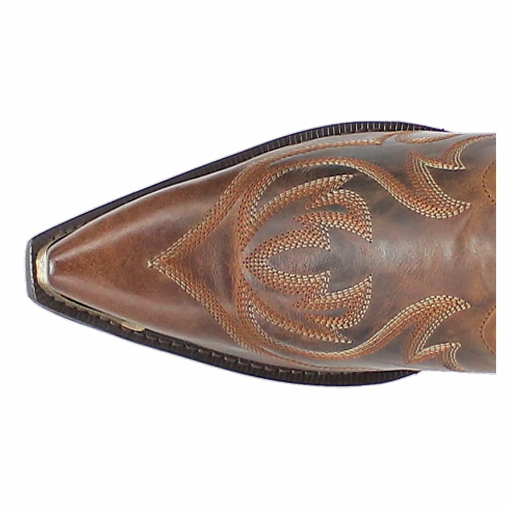 Laredo Mens Jameson Embroidered Snip Toe Casual Boots Mid Calf - Brown