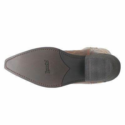 Laredo Mens Jameson Embroidered Snip Toe Casual Boots Mid Calf - Brown