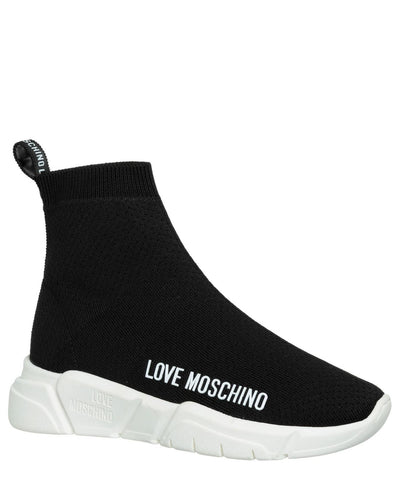 Love Moschino Women's High-Top Sneakers, Black