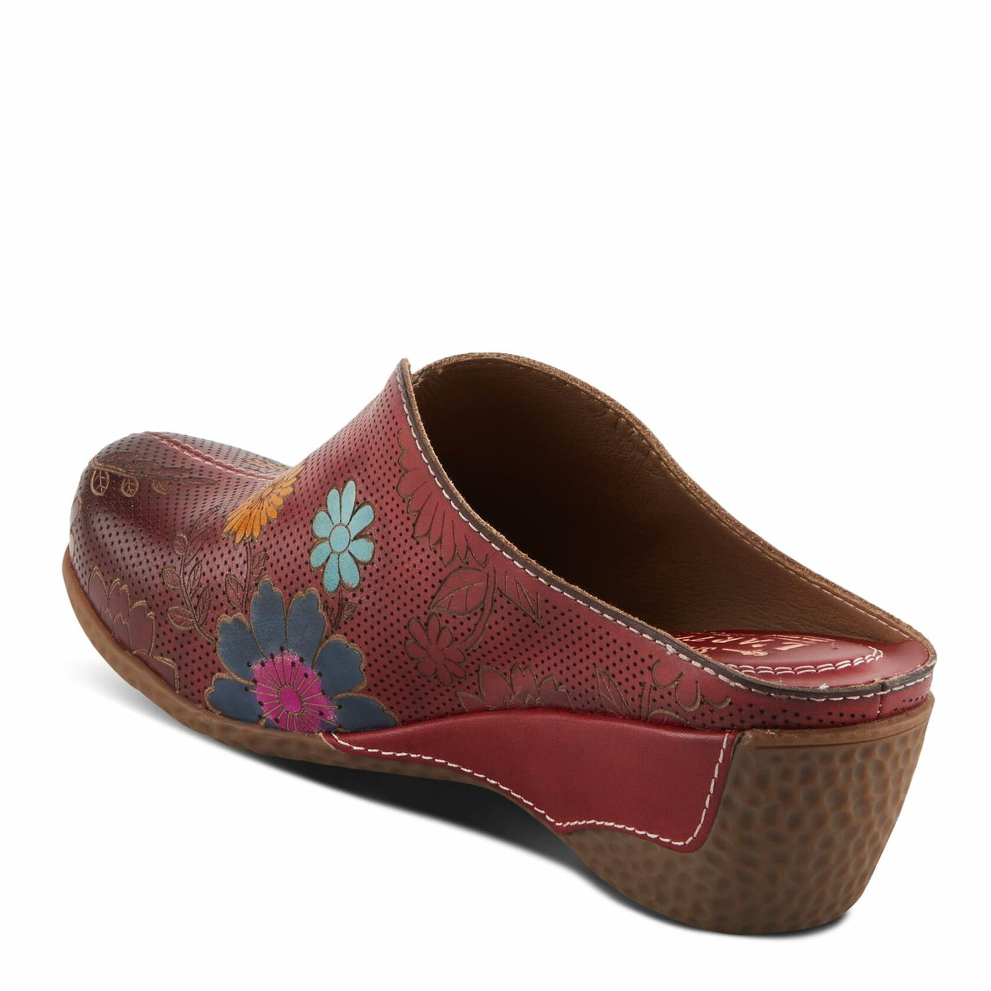 L'Artiste by Spring Step Women's Chienti Clog, Red Multi, 6.5-7