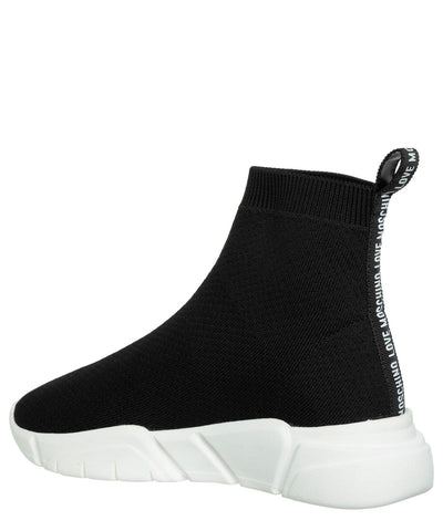 Love Moschino Women's High-Top Sneakers, Black