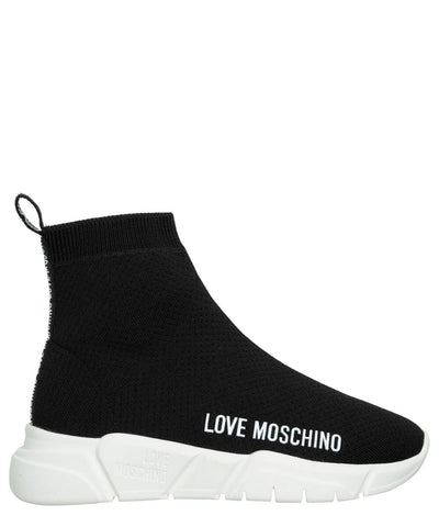 Love Moschino Women's High-Top Sneakers, Black