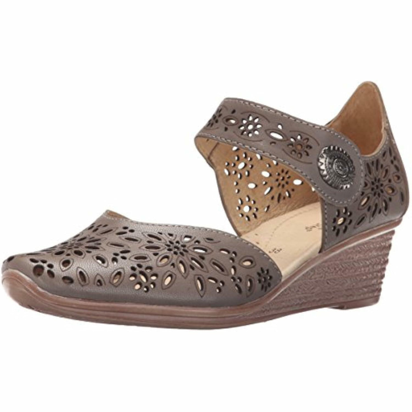 Spring Step Women's Nougat Wedge Sandal, Gray, 35 EU/5 M US