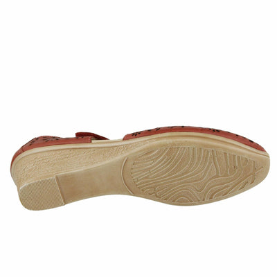 Spring Step Women's Nougat Wedge Sandal, Red, 35 EU/5 M US