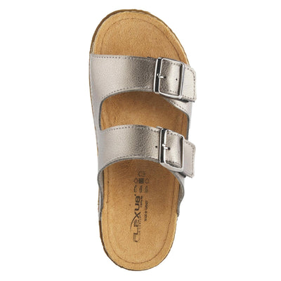 Flexus Women's Abbas Slide Sandal Pewter EU 41 / US 9.5-10