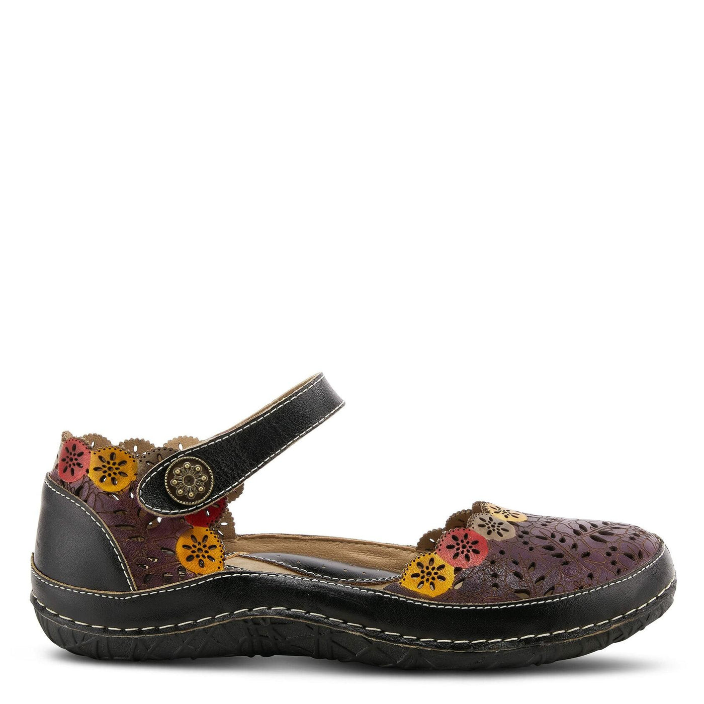 Spring Step L'Artiste Women's Kysandra-Fleur Mary-Jane Shoe Black Multi EU 38 / US 7.5-8