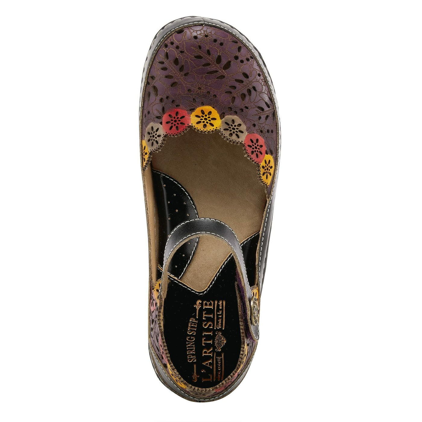 Spring Step L'Artiste Women's Kysandra-Fleur Mary-Jane Shoe Black Multi EU 38 / US 7.5-8