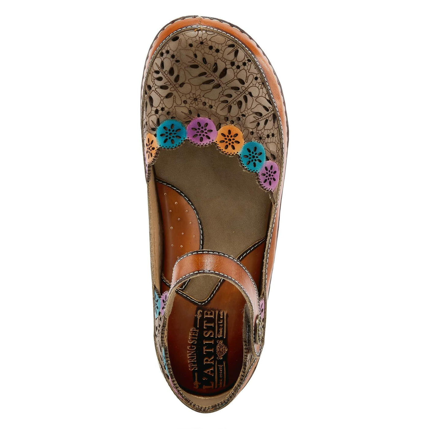 Spring Step L'Artiste Women's Kysandra-Fleur Mary-Jane Shoe Tan Multi EU 40 / US 9