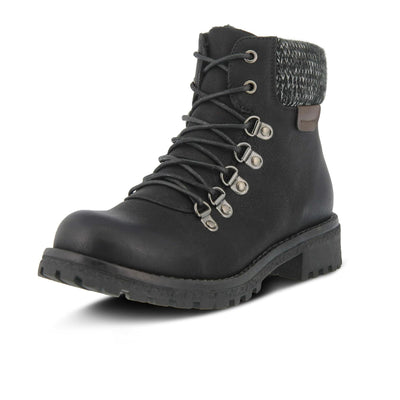 PATRIZIA Spring Step Clarris Lace-Up Booties for Women - Ladies Boots with Cozy Faux Fur Lining - Tonal Stitching Ankle Boots for Womens - Black EU 39 / US 8.5