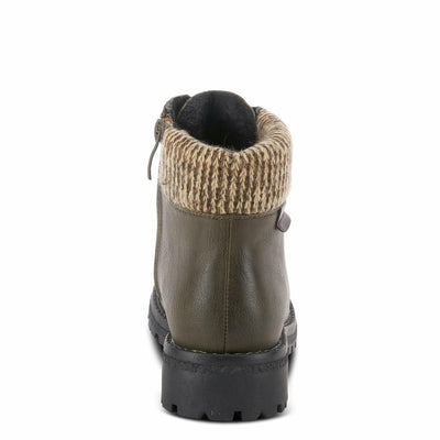 PATRIZIA Spring Step Clarris Lace-Up Booties for Women - Ladies Boots with Cozy Faux Fur Lining - Tonal Stitching Ankle Boots for Womens - Olive Green EU 41 / US 9.5-10