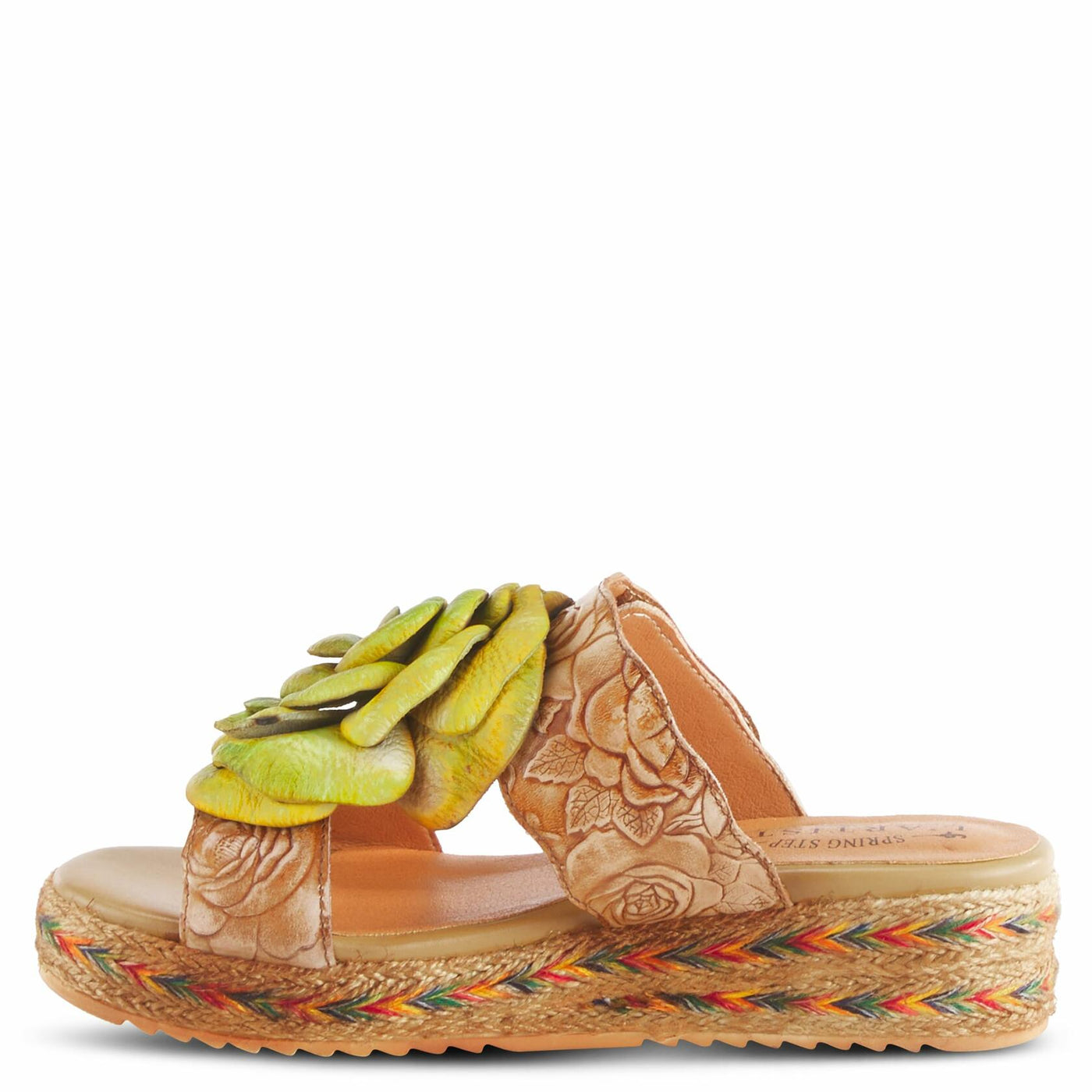 Spring Step L'Artiste Women's BALHARBOR Slide Wedge Open Toe Strapped Sandal Beige EU 40 / US 9