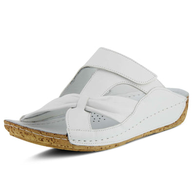 Spring Step Women's Style Gretta White Euro Size 37 Leather Slide Sandal