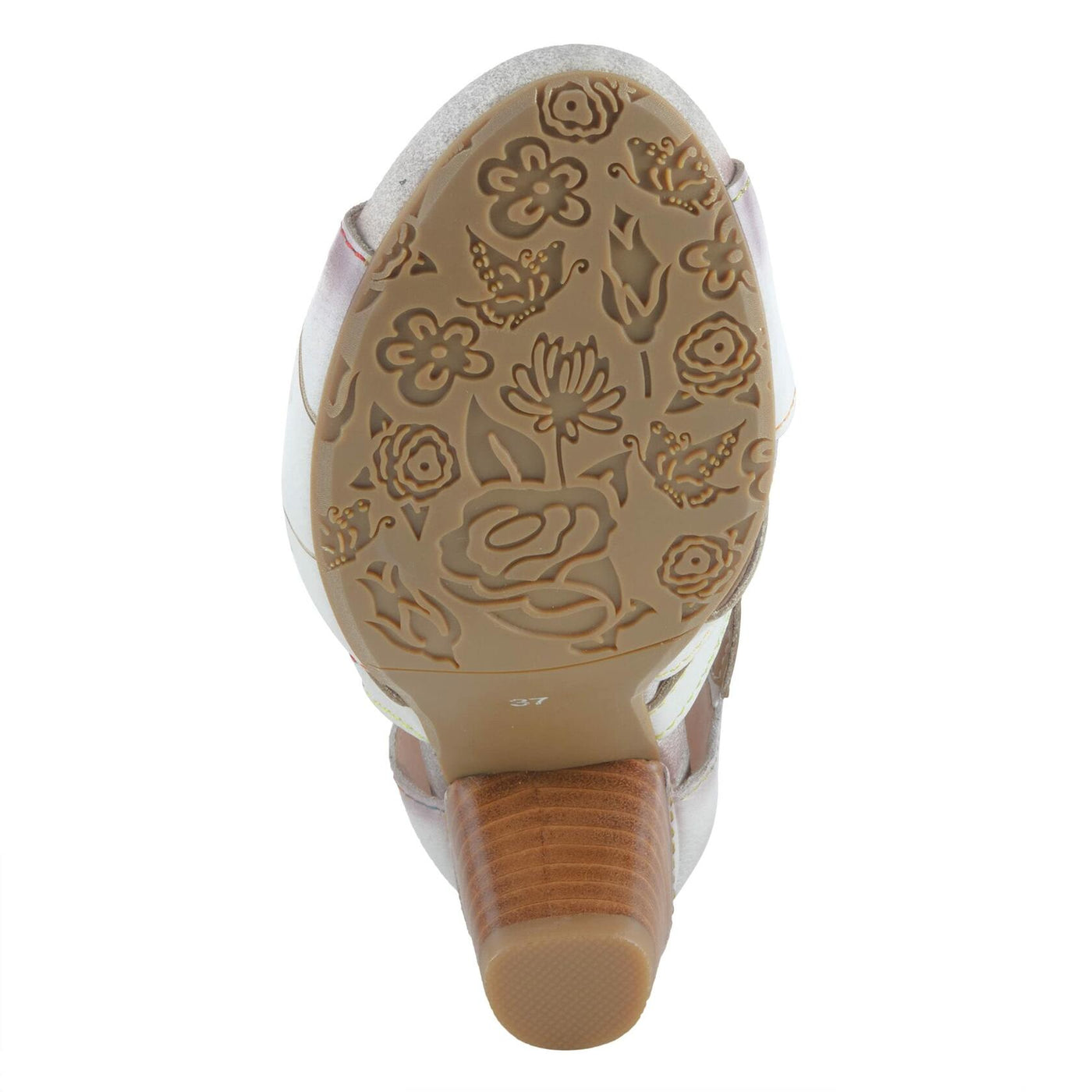 Spring Step L'Artiste Icon Sandals for Women - Ladies Casual Flats Platform Sandal - Hand Painting Summer Shoes for Womens - Off White EU 43 / US 11.5-12